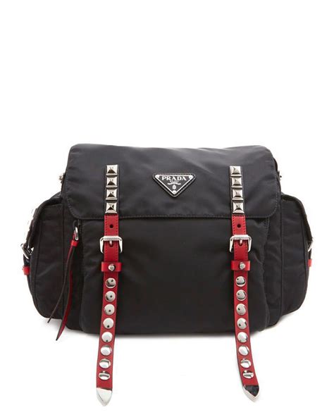 prada messenger bag with studs|Prada Messenger bag men's.